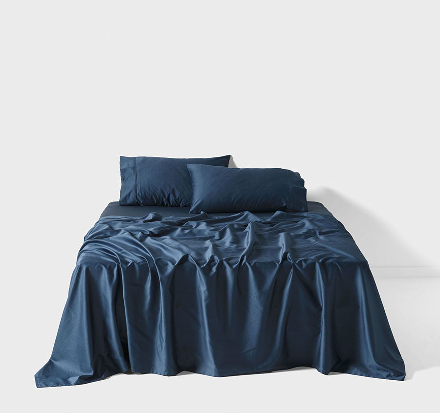 Hotel Augusta 500THC Cotton Sateen Mega Sheet Set Range Navy
