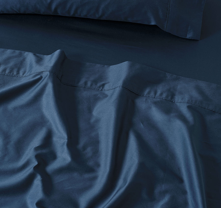 Hotel Augusta 500THC Cotton Sateen Mega Sheet Set Range Navy