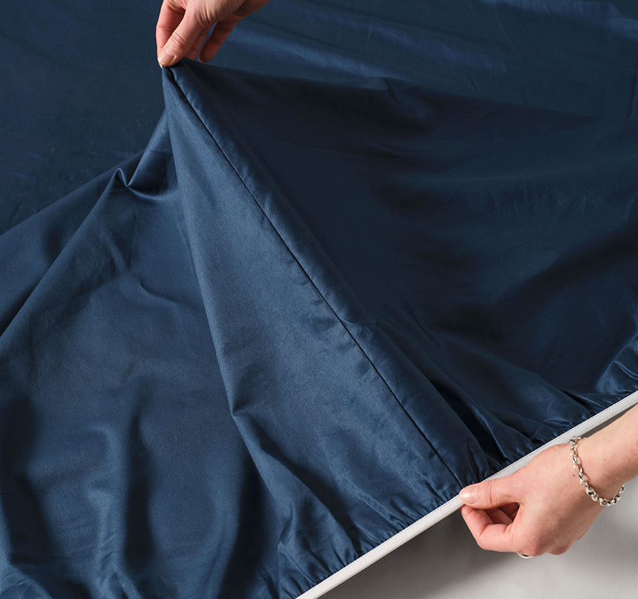 Hotel Augusta 500THC Cotton Sateen Mega Sheet Set Range Navy