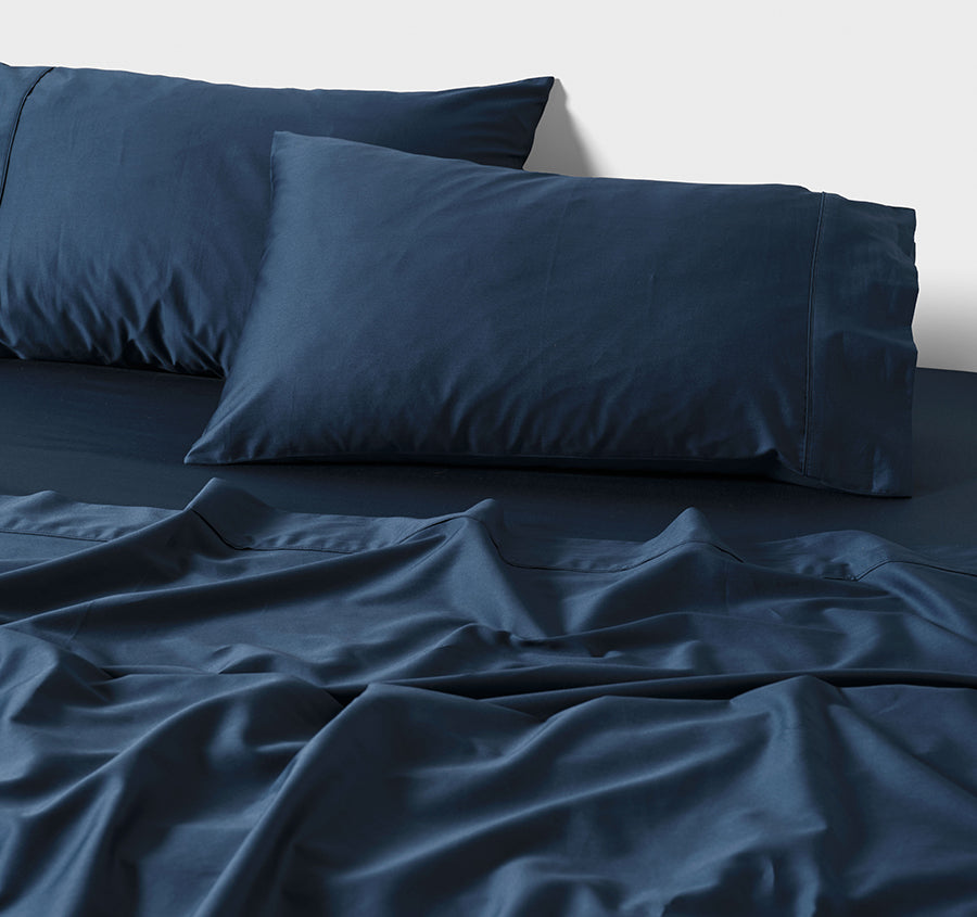 Hotel Augusta 500THC Cotton Sateen Mega Sheet Set Range Navy