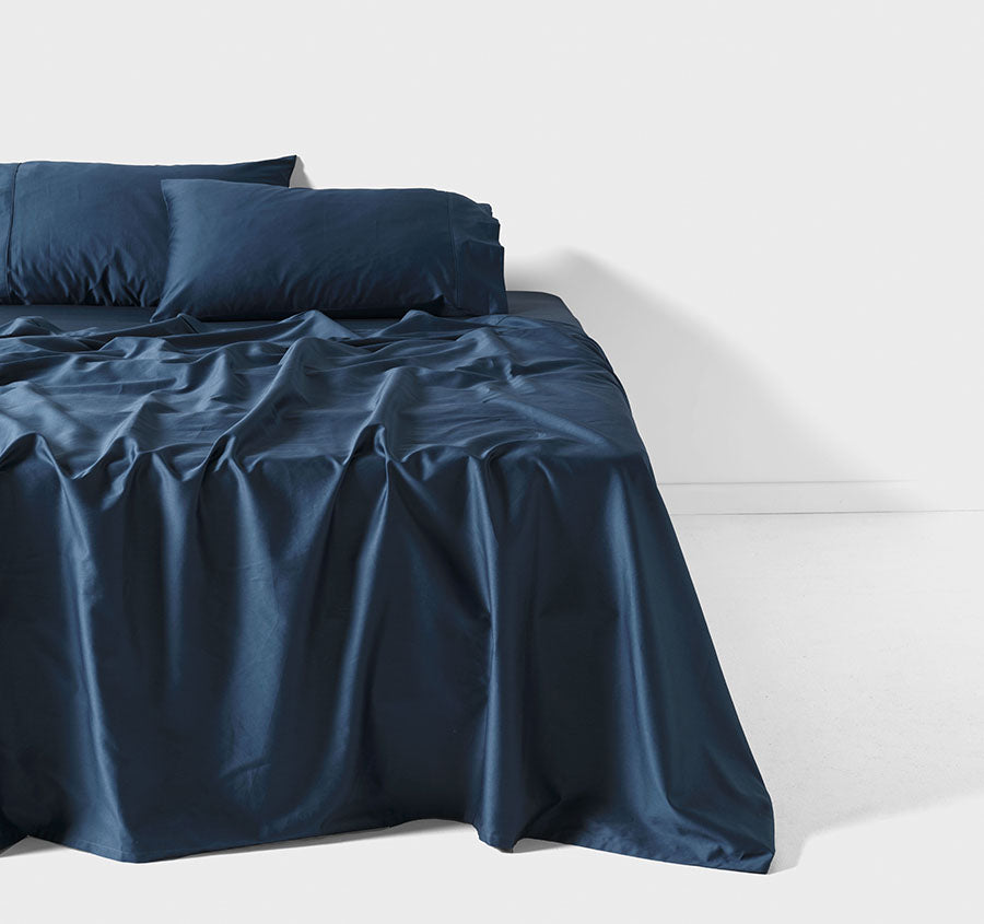 Hotel Augusta 500THC Cotton Sateen Mega Sheet Set Range Navy