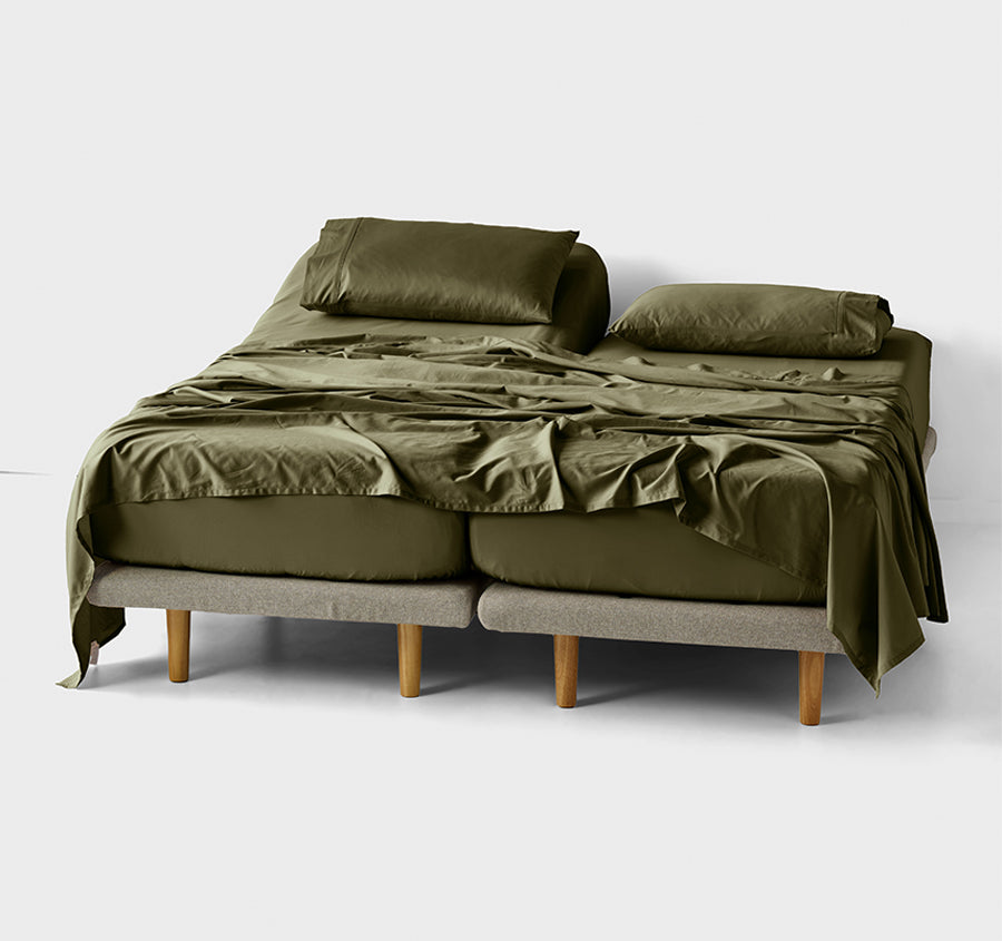 Hotel Augusta 500THC Cotton Sateen Mega Sheet Set Range Olive