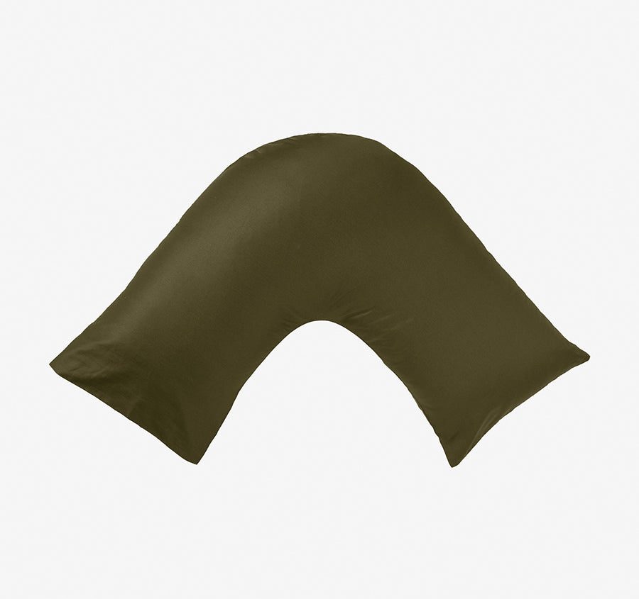 Hotel Augusta 500THC Cotton Sateen V-Shape Pillowcase Olive