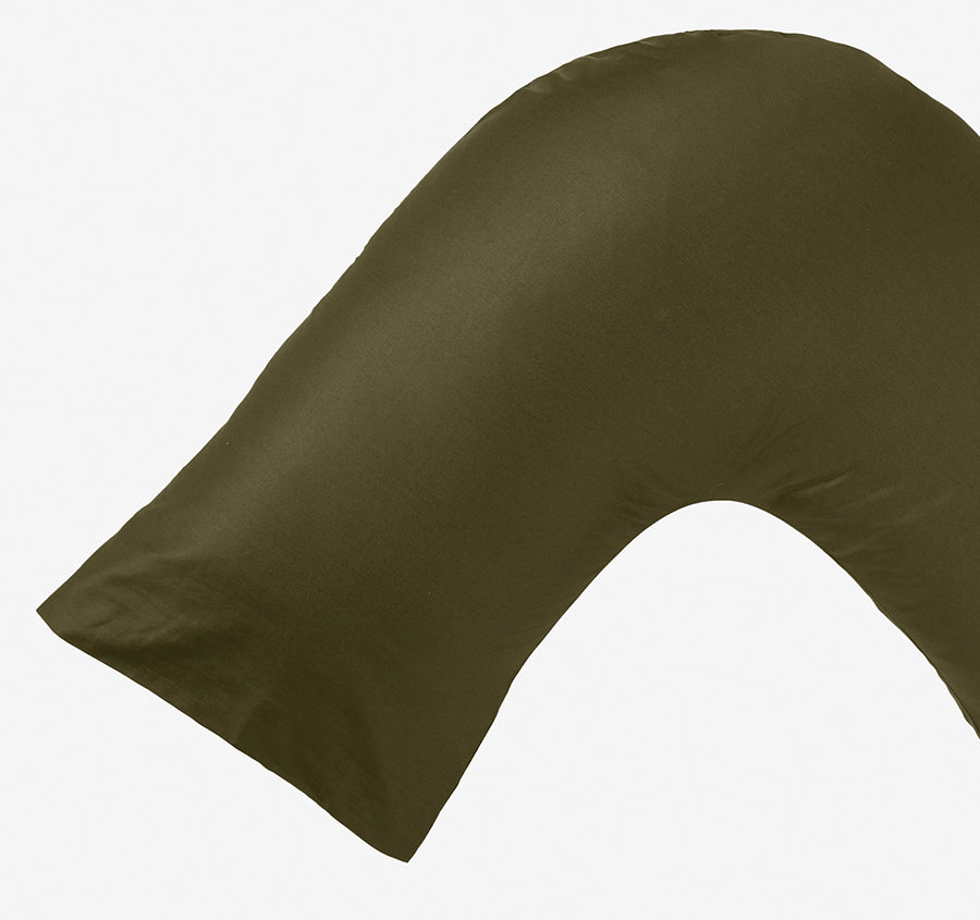 Hotel Augusta 500THC Cotton Sateen V-Shape Pillowcase Olive