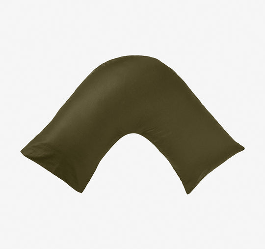 Hotel Augusta 500THC Cotton Sateen V-Shape Pillowcase Olive