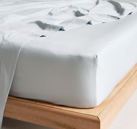 Hotel Augusta 500THC Cotton Sateen Mega Fitted or Flat Sheet Range Pale Blue
