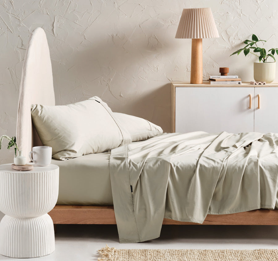Hotel Augusta 500THC Cotton Sateen Mega Sheet Set Range Taupe