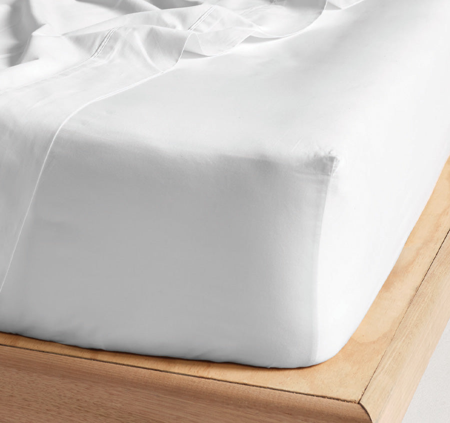 Hotel Augusta 500THC Cotton Sateen Mega Fitted or Flat Sheet Range White