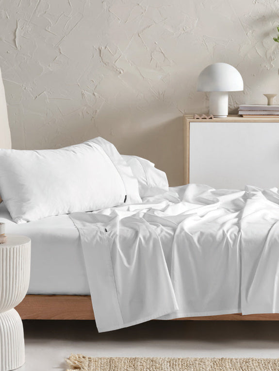 Hotel Augusta 500THC Cotton Sateen Mega Fitted or Flat Sheet Range White