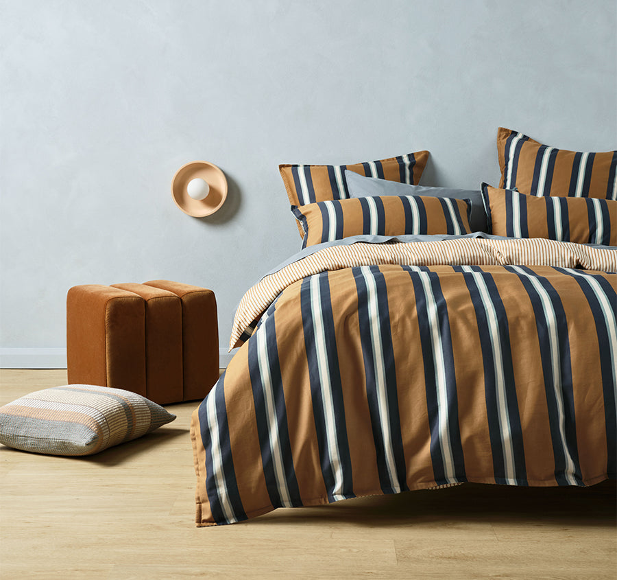 Beau Quilt Cover Set Range Cinnamon