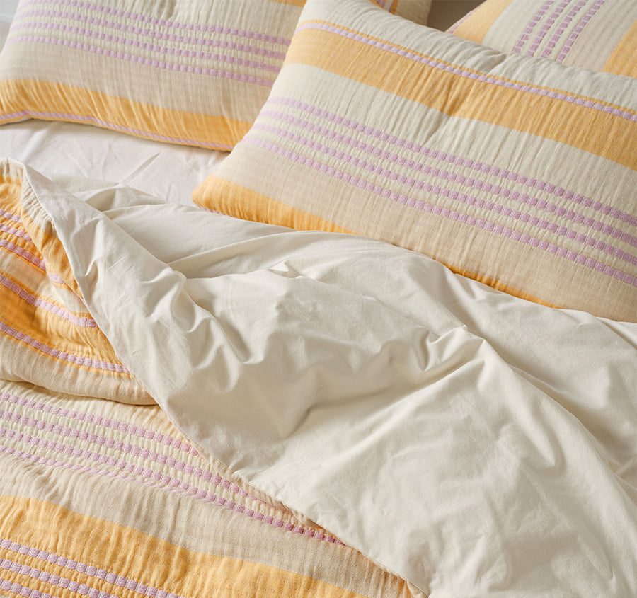 Campbell Quilt Cover Set Range Mango