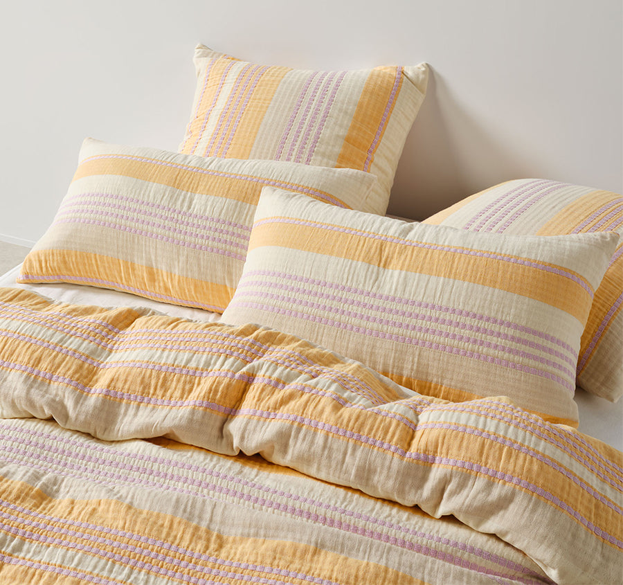 Campbell Quilt Cover Set Range Mango