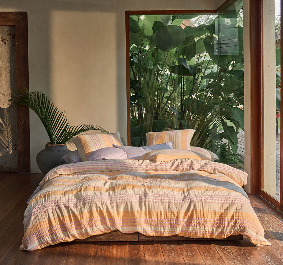 Campbell Quilt Cover Set Range Mango