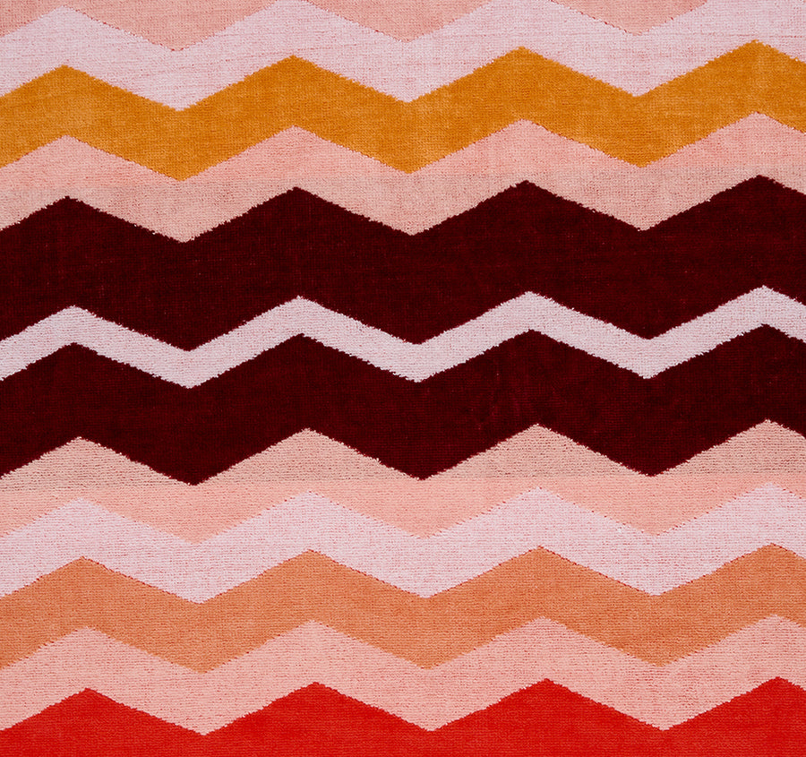 Chevron Stripe 95x175cm Beach Towel Coral