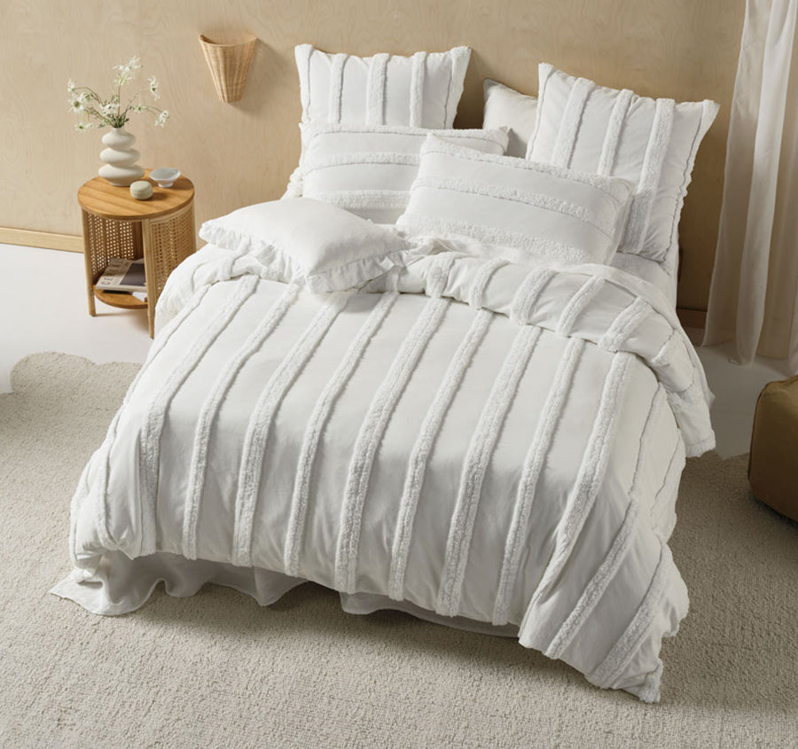 Cillian Quilt Cover Set Range White