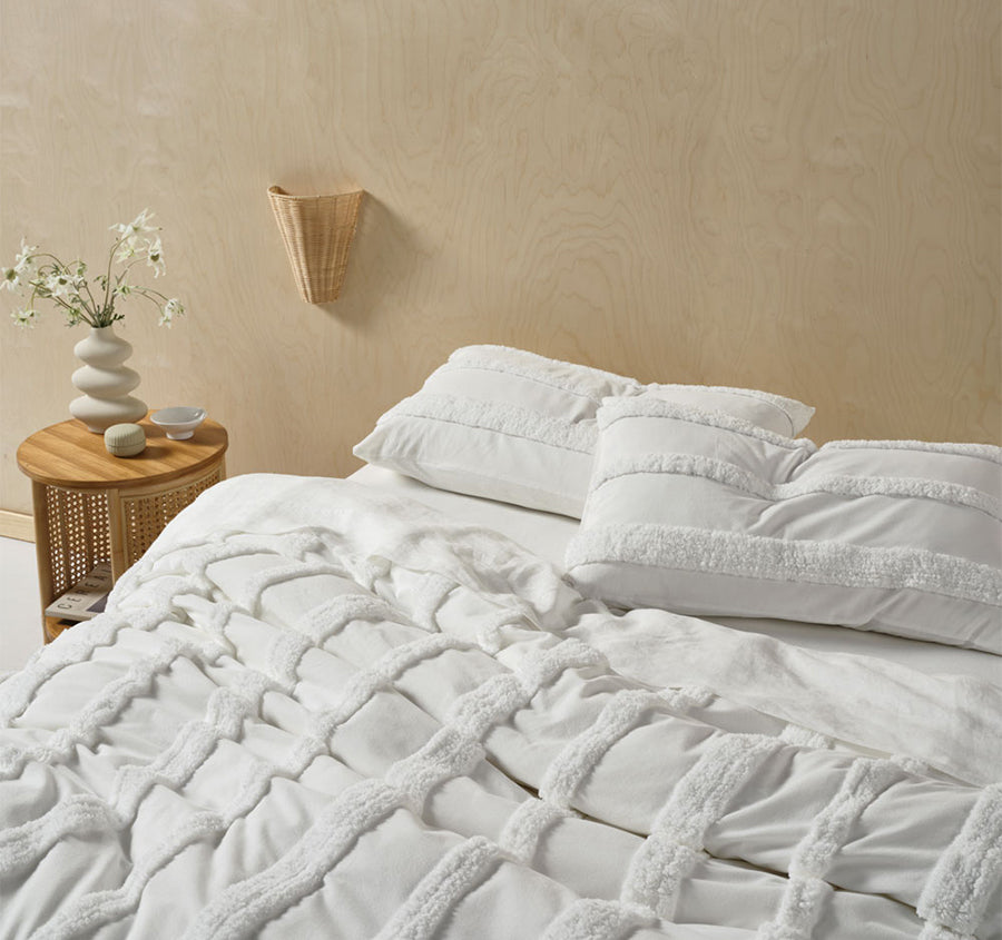Cillian Quilt Cover Set Range White