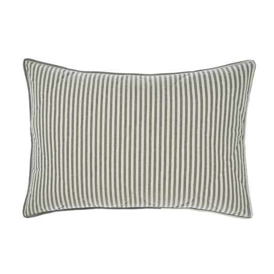Classic Stripe Standard Pillow Sham Pair Charcoal