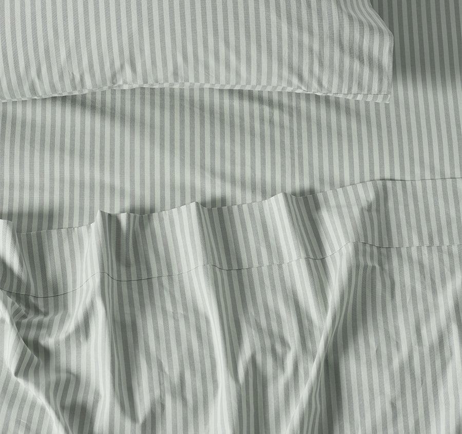 Classic Stripe Sheet Set Range Eucalyptus
