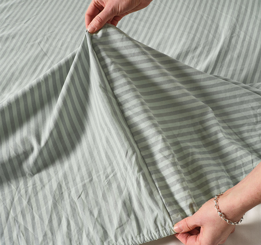 Classic Stripe Sheet Set Range Eucalyptus