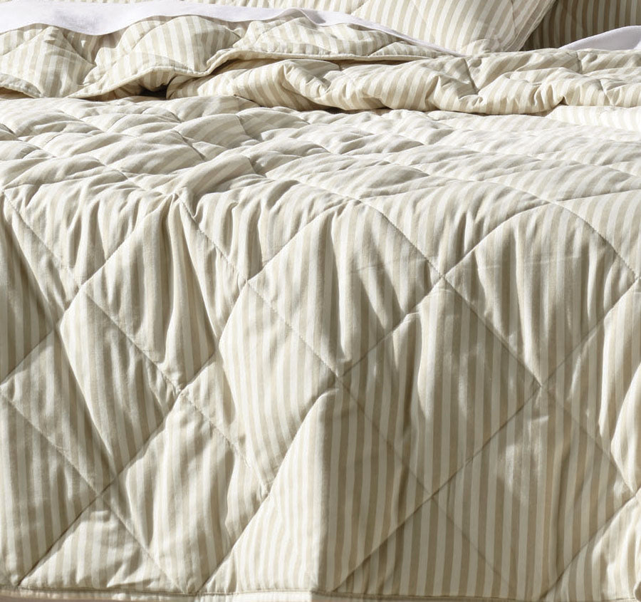 Classic Stripe Coverlet Pebble