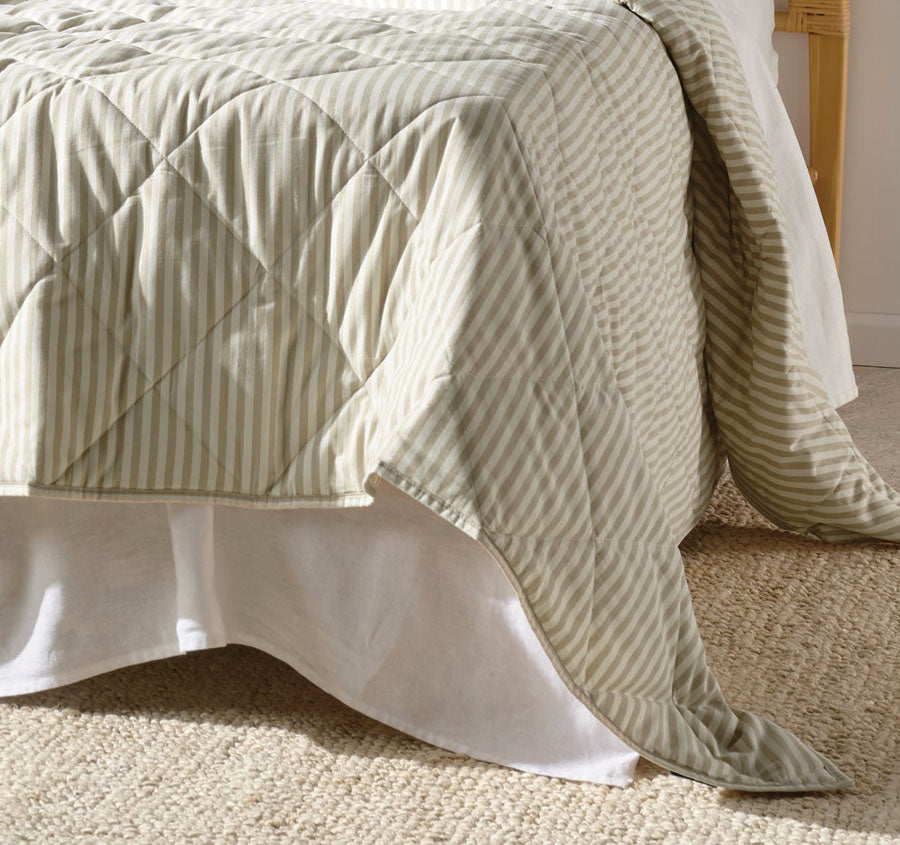 Classic Stripe Coverlet Pebble