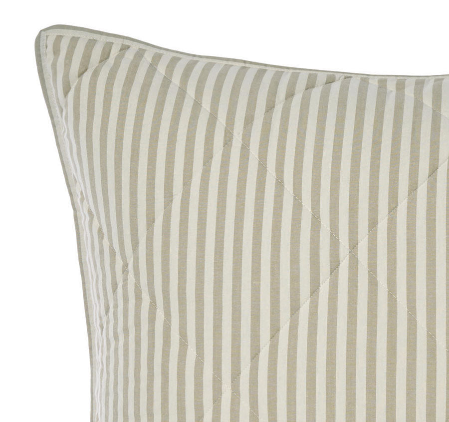 Classic Stripe European Pillowcase Pebble