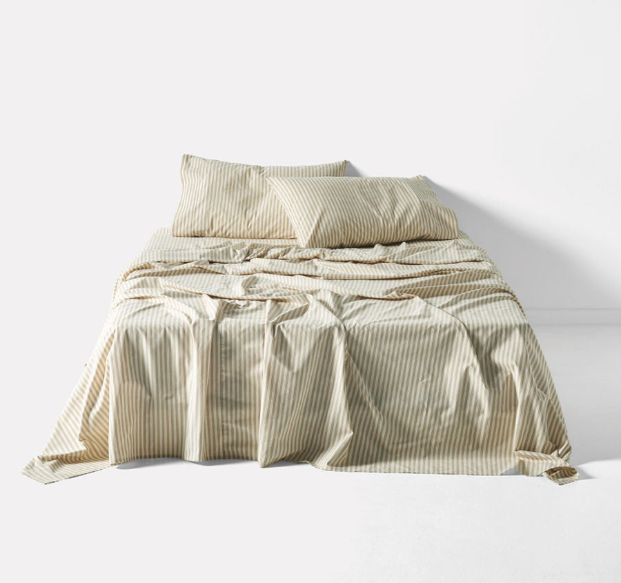 Classic Stripe Sheet Set Range Pebble
