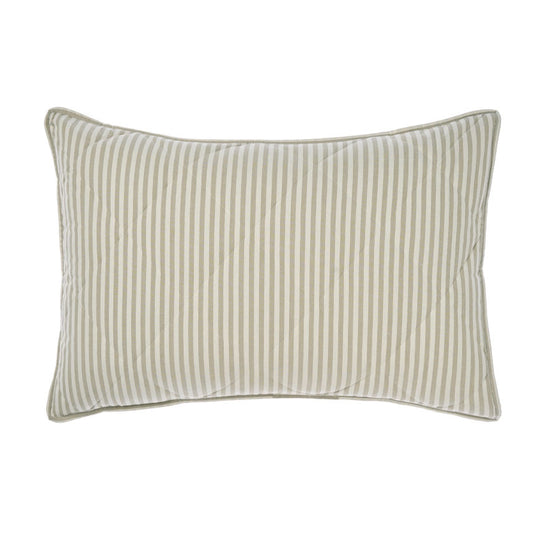 Classic Stripe Standard Pillow Sham Pair Pebble
