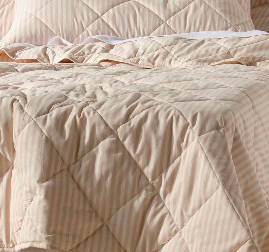 Classic Stripe Coverlet Rose