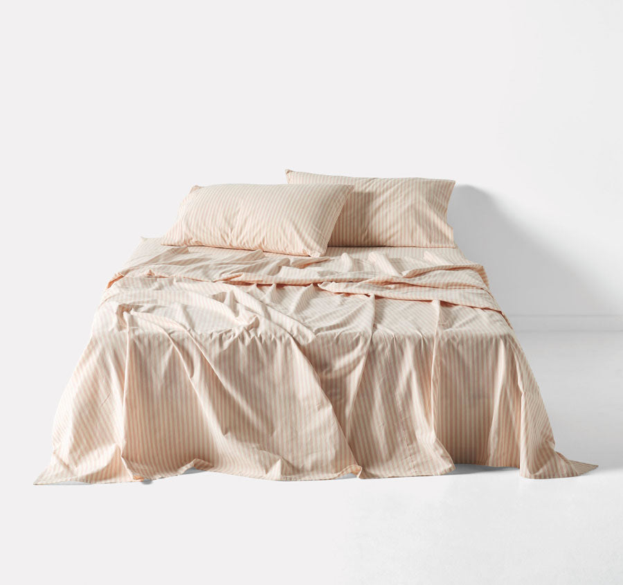 Classic Stripe Sheet Set Range Rose