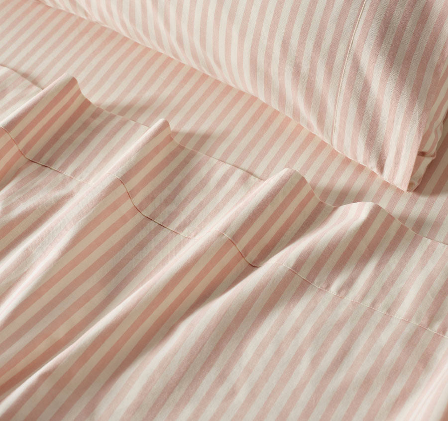 Classic Stripe Sheet Set Range Rose