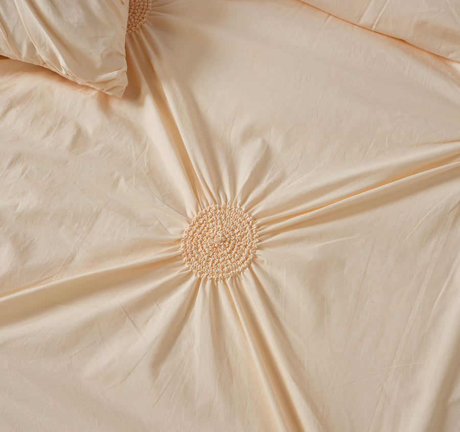 Claudia Quilt Cover Set Range Peach