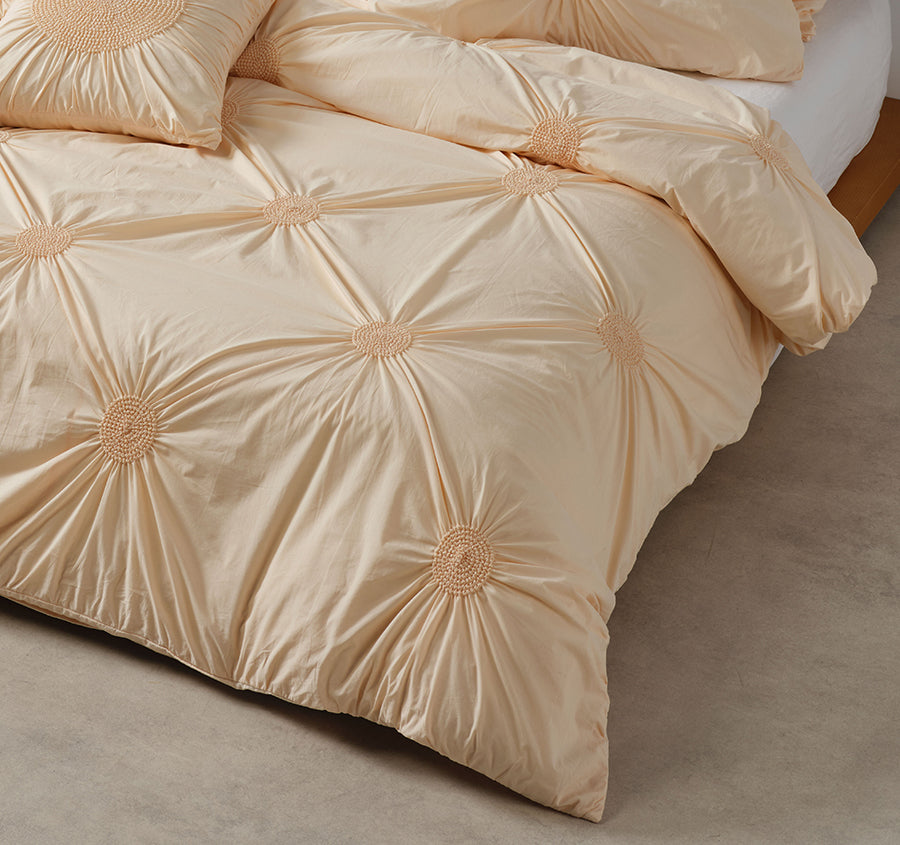 Claudia Quilt Cover Set Range Peach