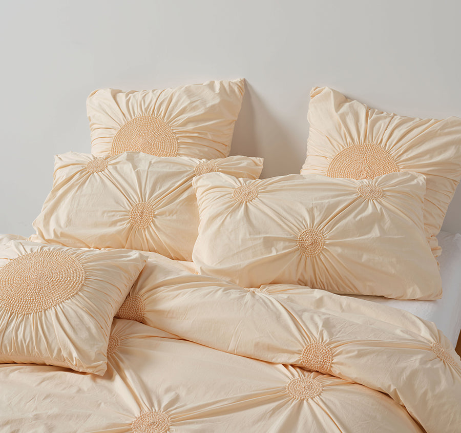 Claudia Quilt Cover Set Range Peach