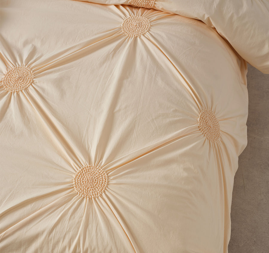 Claudia Quilt Cover Set Range Peach