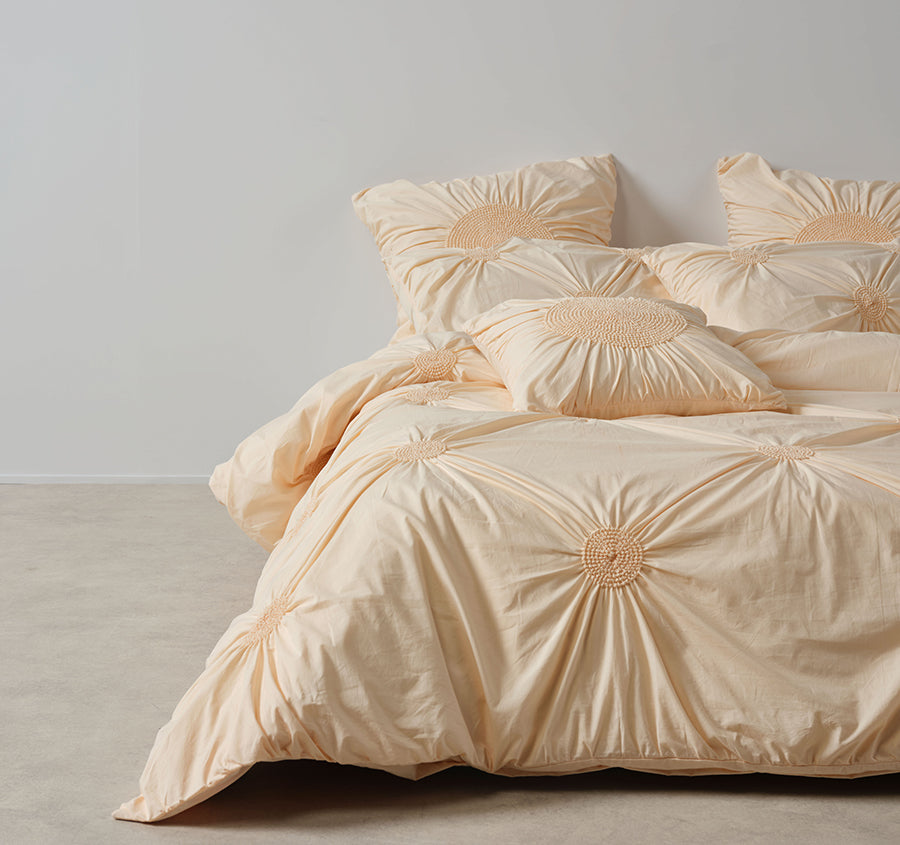 Claudia Quilt Cover Set Range Peach