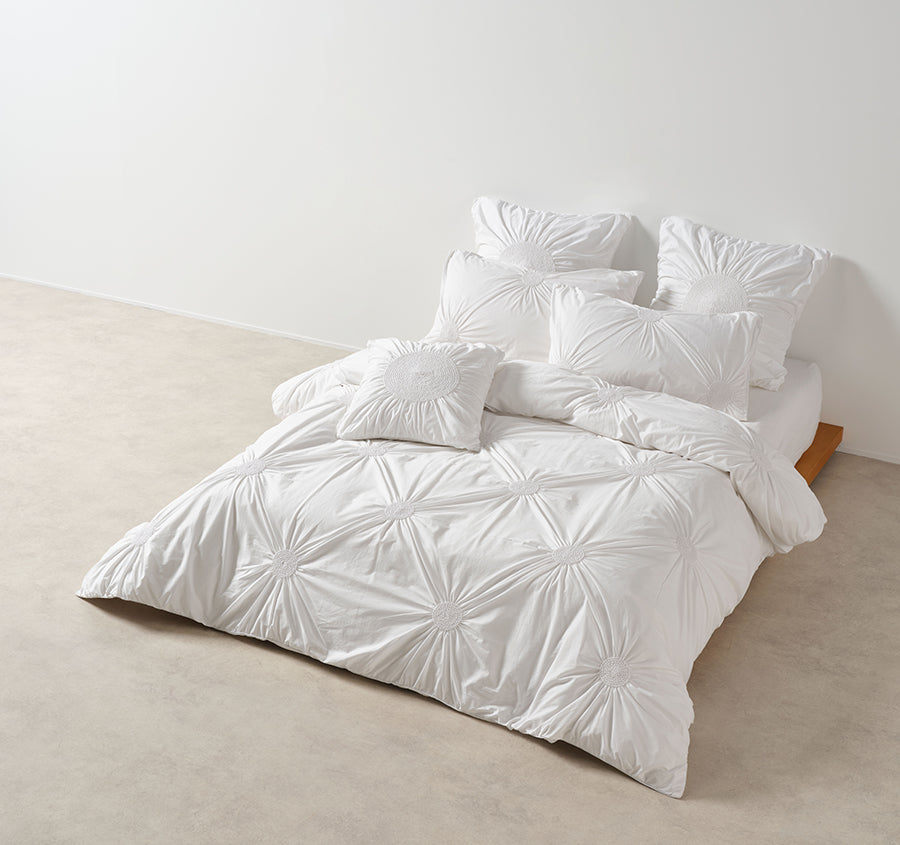 Claudia Quilt Cover Set Range White
