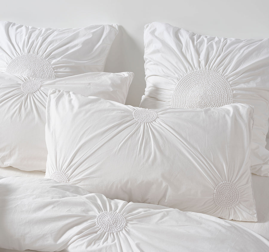 Claudia Quilt Cover Set Range White