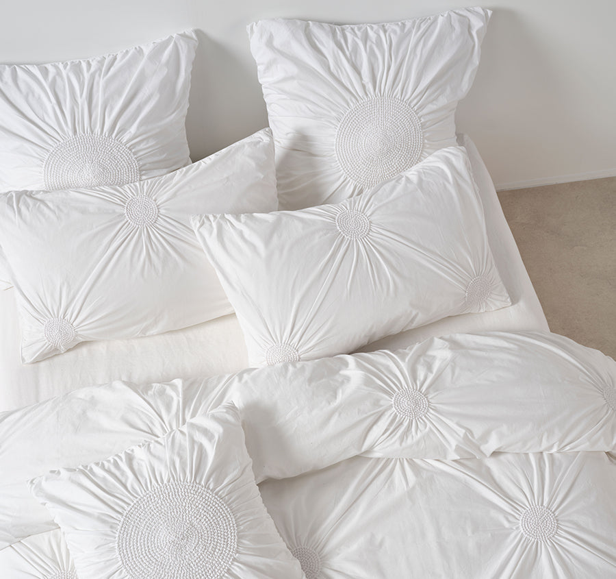 Claudia Quilt Cover Set Range White