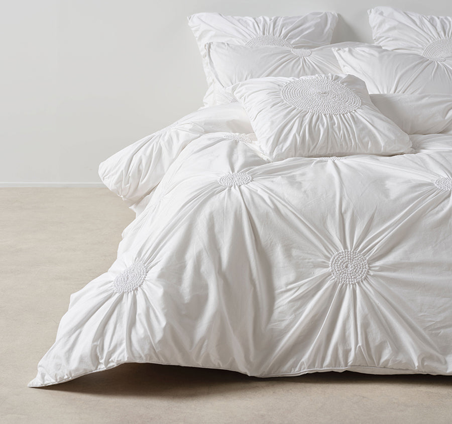 Claudia Quilt Cover Set Range White