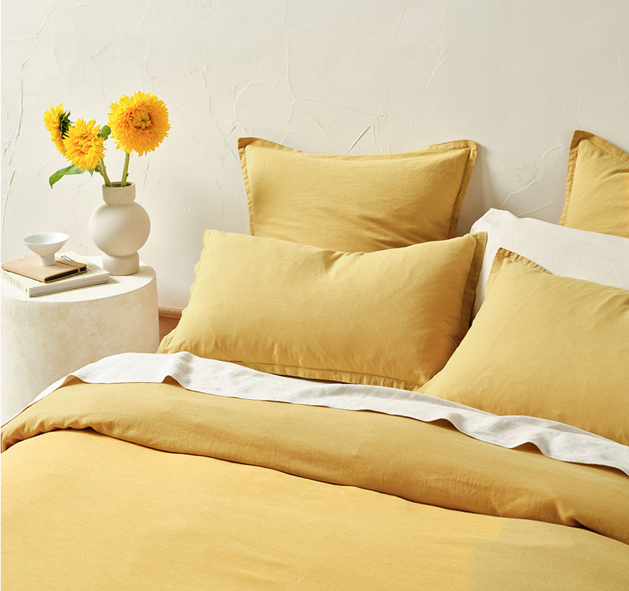 Connie Quilt Cover Set Range Saffron