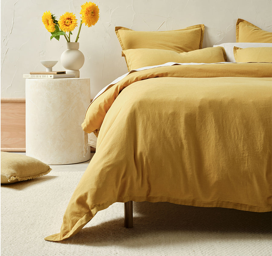 Connie Quilt Cover Set Range Saffron