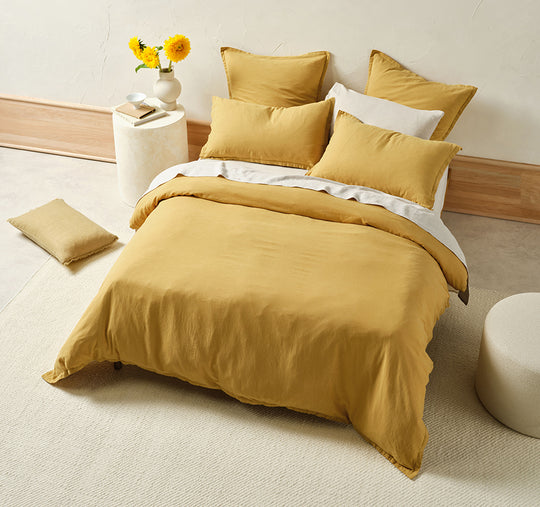 Connie Quilt Cover Set Range Saffron