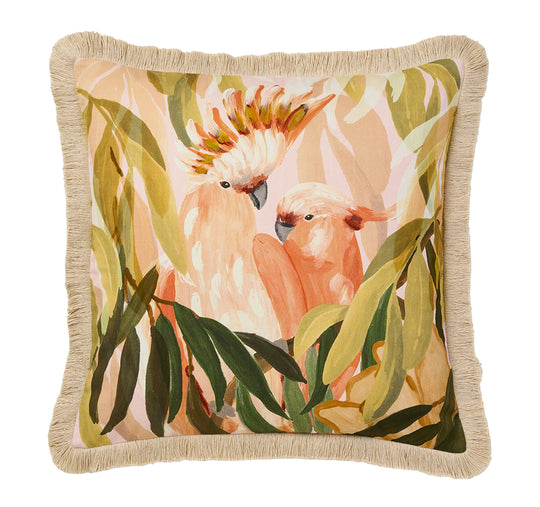 Coolabah Cockatoo 48x48cm Filled Cushion Pink