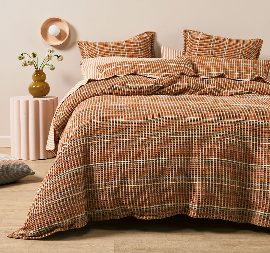 Dana Quilt Cover Set Range Cinnamon