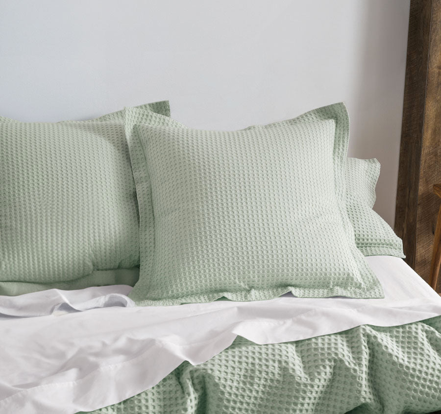 Deluxe Waffle European Pillowcase Mist