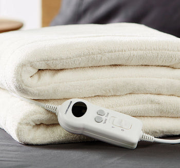 Electric 120x160cm Plush Throw Rug Natural