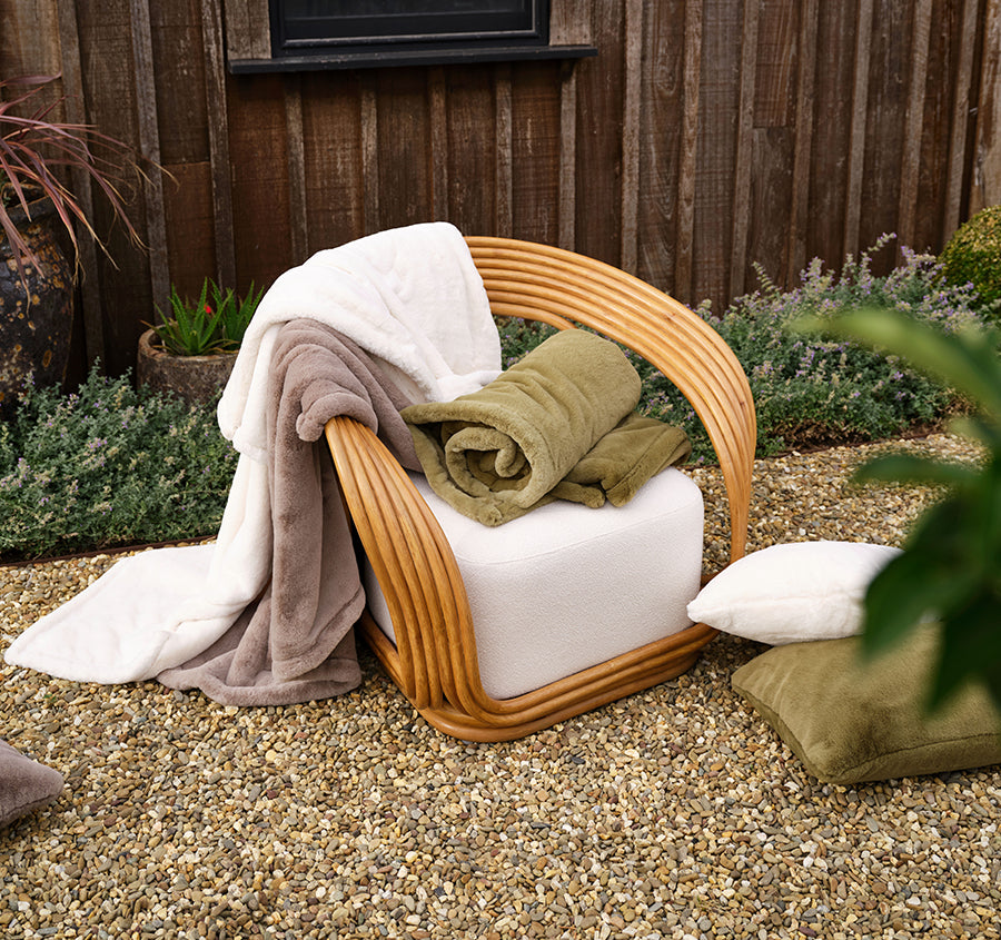 Evora 130x170cm Throw Rug Mushroom