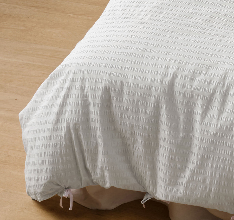Ferrara Quilt Cover Set Range White