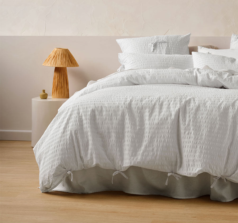 Ferrara Quilt Cover Set Range White